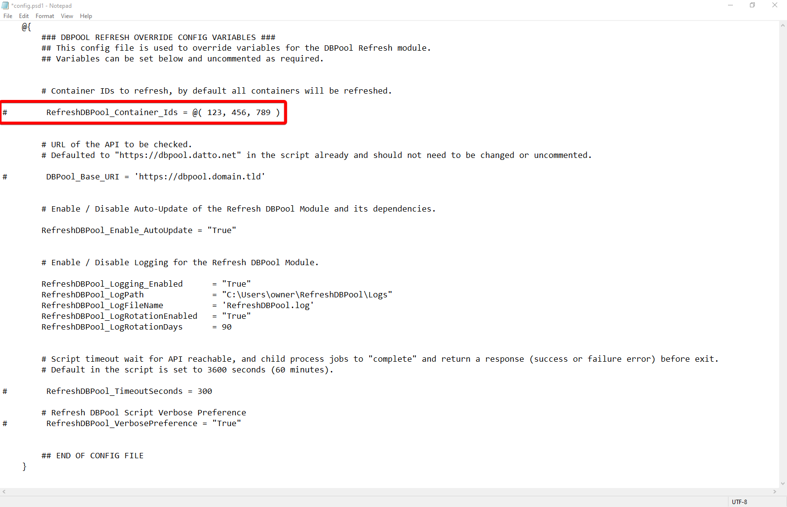 containerIds_Config